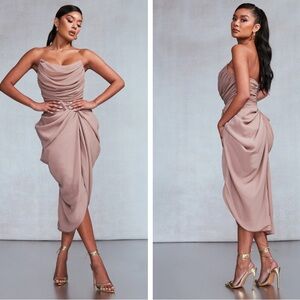 Pretty Little Things Taupe Corset Dress